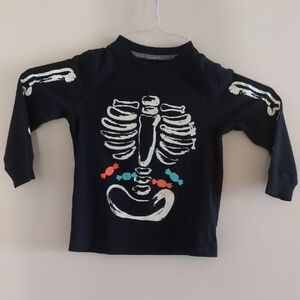Carter's Black Long Sleeve Skeleton Tee - 2T